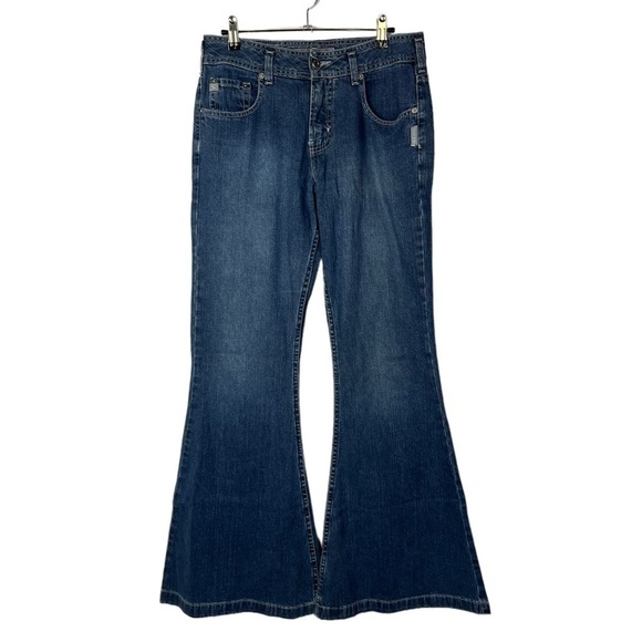 Silver Y2K Dark Wash High Rise Wide Leg Jeans 30 - Picture 1 of 6